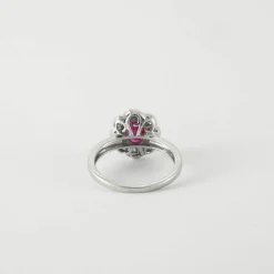 Bague style Marguerite Rubis Diamants