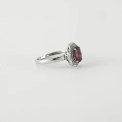 Bague style Marguerite Rubis Diamants
