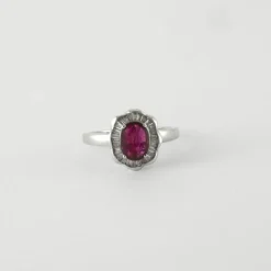 Bague style Marguerite Rubis Diamants