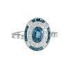 Bague style Napoléon III saphir or blanc