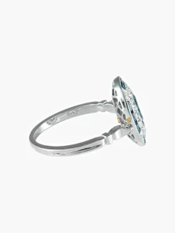 Bague style Napoléon III saphir or blanc