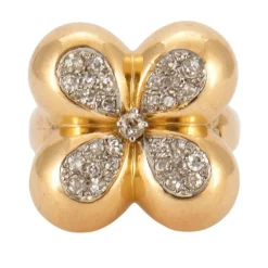 Bague Style Trèfle Diamants