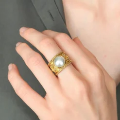 BAGUE « SULTAN » OR & NACRE