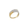 Bague taille princesse en or jaune et or blanc avec diamants