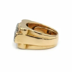 Bague Tank - Or jaune platine et diamants
