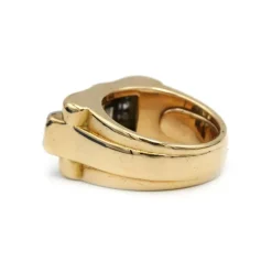 Bague Tank - Or jaune platine et diamants