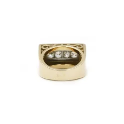 Bague Tank - Or, Platine & Diamants