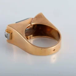 Bague tank aigue-marine