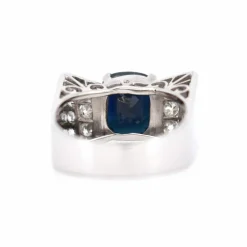 Bague Tank Art Déco Or, Saphir et Diamants