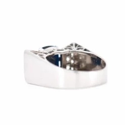 Bague Tank Art Déco Or, Saphir et Diamants
