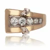 Bague tank asymétrique diamants