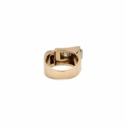 Bague Tank asymétrique or rose diamants