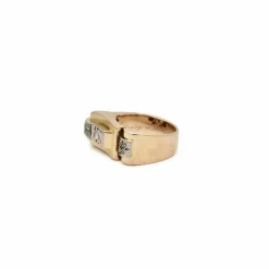 Bague Tank asymétrique or rose diamants