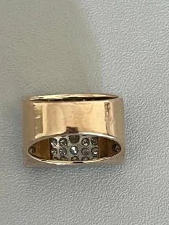 Bague Tank Chevalière Or Jaune Diamants 1,30 ct