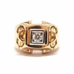 Bague Tank diamant or jaune