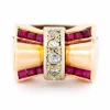 Bague Tank Diamant Rubis