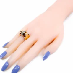 Bague Tank Diamant Rubis