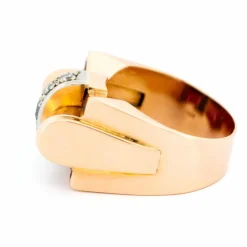 Bague Tank Diamant Rubis