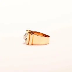 Bague Tank diamant solitaire or rose