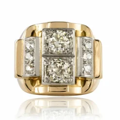 Bague tank diamants
