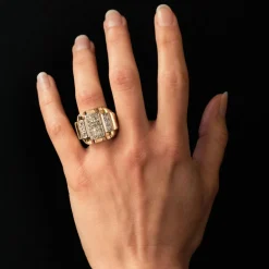 Bague tank diamants