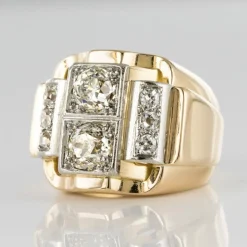 Bague tank diamants