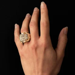 Bague tank diamants
