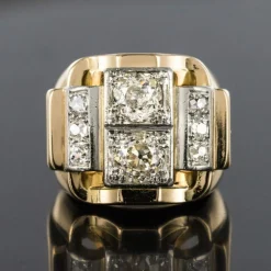 Bague tank diamants