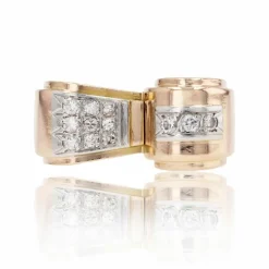 Bague tank diamants asymétrique