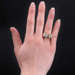 Bague tank diamants asymétrique