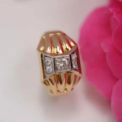 Bague tank diamants dôme