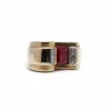 Bague Tank Diamants et Rubis synthétique