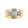 Bague tank diamants pont