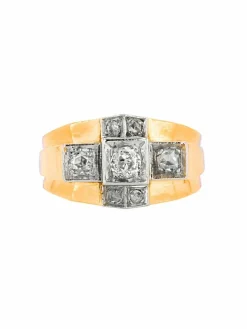 Bague tank diamants pont