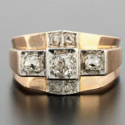 Bague tank diamants pont