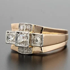 Bague tank diamants pont