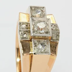 Bague tank diamants pont
