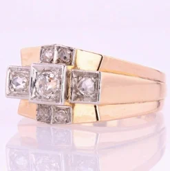 Bague tank diamants pont