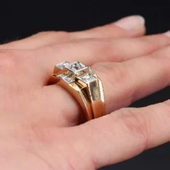 Bague tank diamants pont