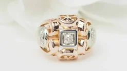 Bague Tank en or bicolore et diamants