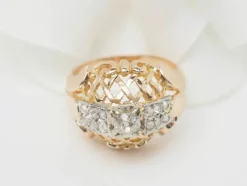 Bague Tank en or bicolore et diamants