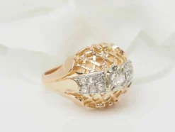 Bague Tank en or bicolore et diamants