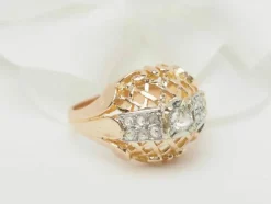 Bague Tank en or bicolore et diamants