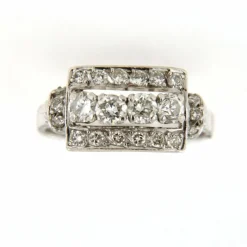 Bague Tank en Or gris et diamants