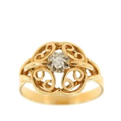 Bague Tank en Or jaune, diamant