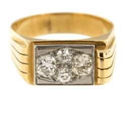 Bague Tank en Or jaune, diamants