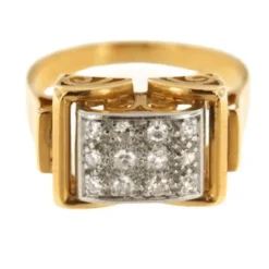 Bague Tank en Or jaune, diamant