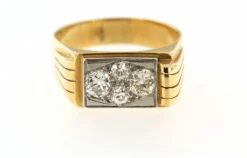 Bague Tank en Or jaune, diamants
