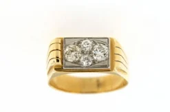 Bague Tank en Or jaune, diamants