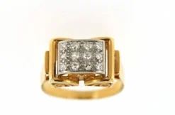 Bague Tank en Or jaune, diamant